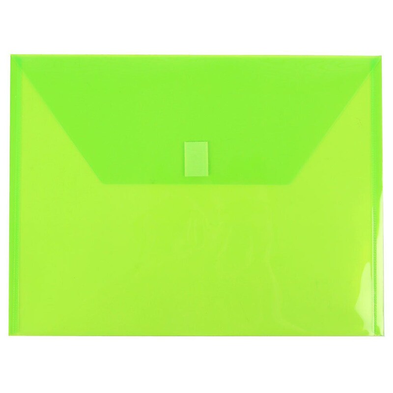 Jam Paper Plastic File Pocket, Letter Size, Lime Green, 12/Pack (218V0li) image 1