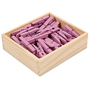 JAM Paper® Wood Clip Clothespins, Medium 1 1/8 Inch, Lavender Purple Clothes Pins, 50/Pack (230726780)