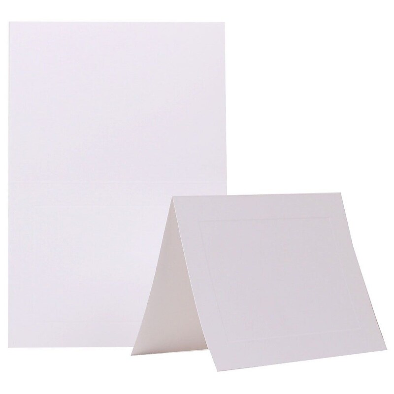 JAM Paper® Blank Foldover Cards, A7 Size, 5 x 6 5/8, White Panel, 100/Pack (309945) image 1