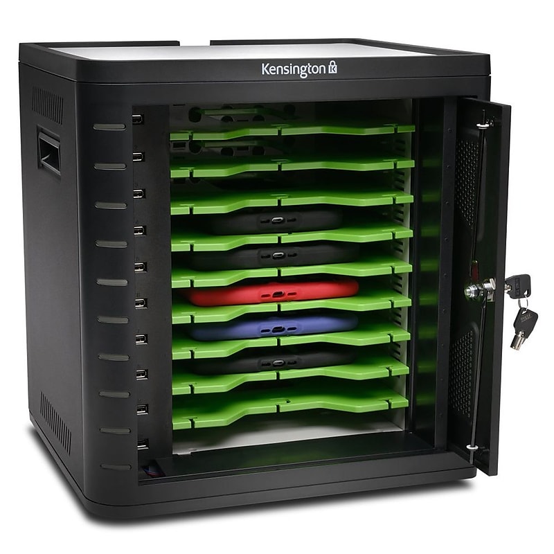 Kensington® Charge & Sync Lockable 10-Unit Tablet Charging Cabinet, Black (K67862AM) image 1
