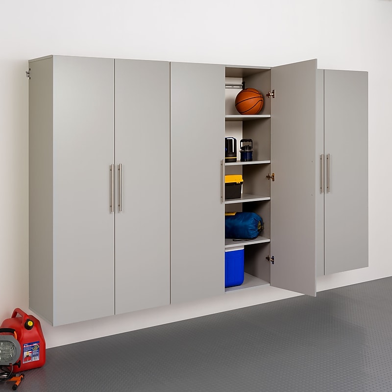 Prepac™ HangUps 108" Laminate 3 Piece Storage Cabinet Set E, Light Gray image 1