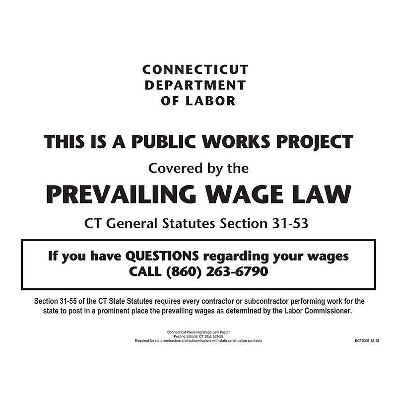 ComplyRight Connecticut Prevailing Wages Law Poster (ECT0001) image 1