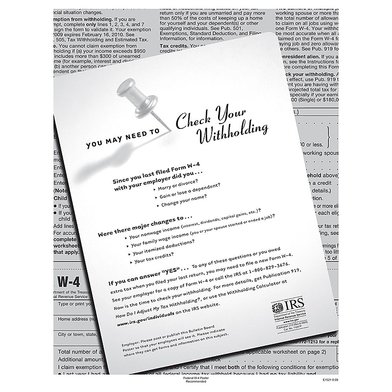 ComplyRight Federal W-4 Poster (E1521) image 1