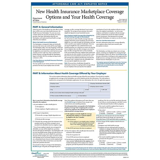 ComplyRight™ Affordable Healthcare Act Poster (E0200) Staples