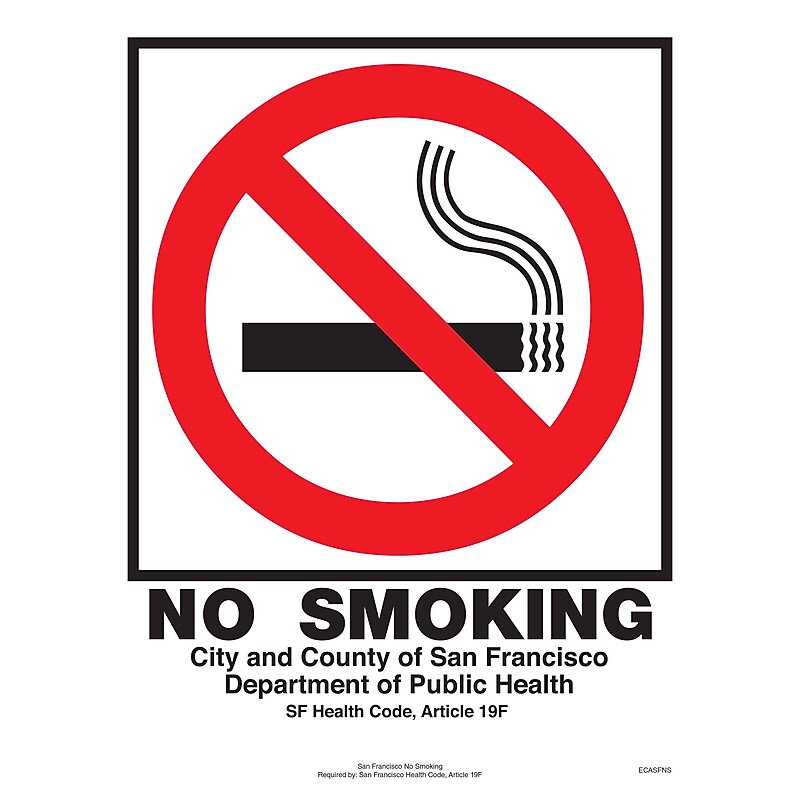 ComplyRight San Francisco No Smoking Poster (ECASFNS) image 1