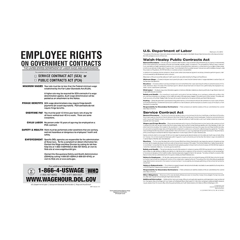 ComplyRight The Walsh-Healey Public Contracts Act Poster (E2201) image 1