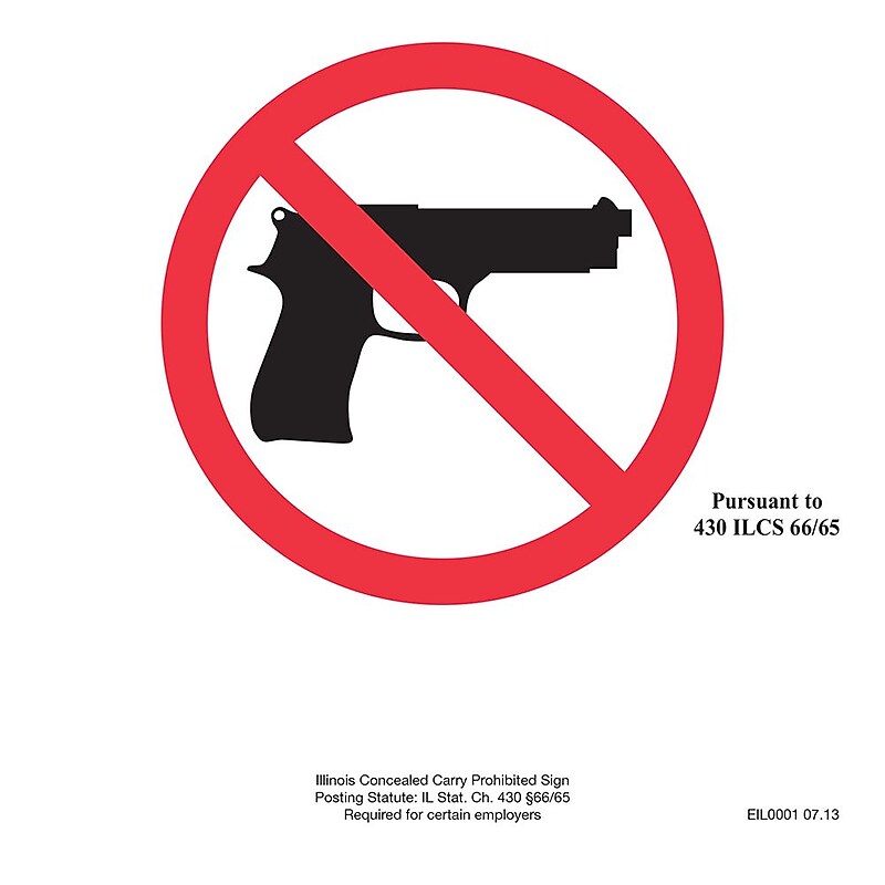 ComplyRight Illinois Concealed Carry Prohibited Sign (EIL0001) image 1