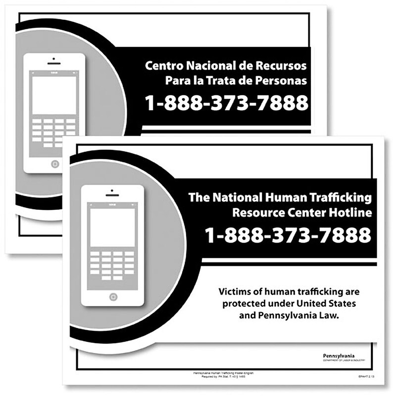 ComplyRight Pennsylvania Human Trafficking Bilingual Poster Bundle (EPAHTBIL) image 1