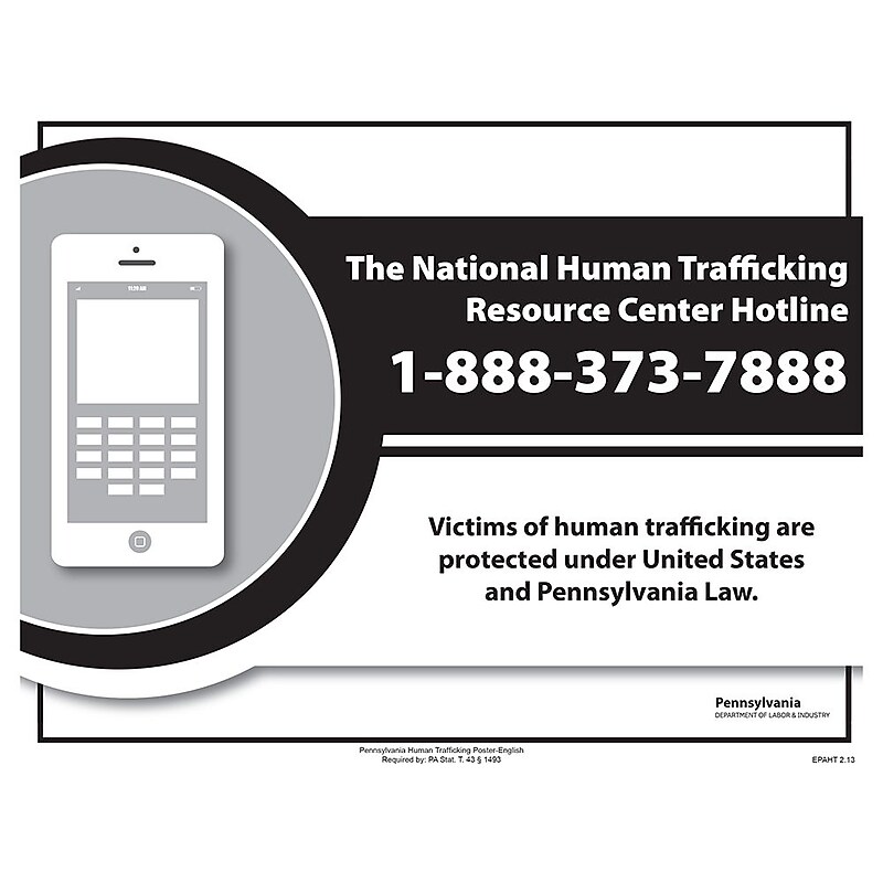 ComplyRight Pennsylvania Human Trafficking English Poster (EPAHT) image 1