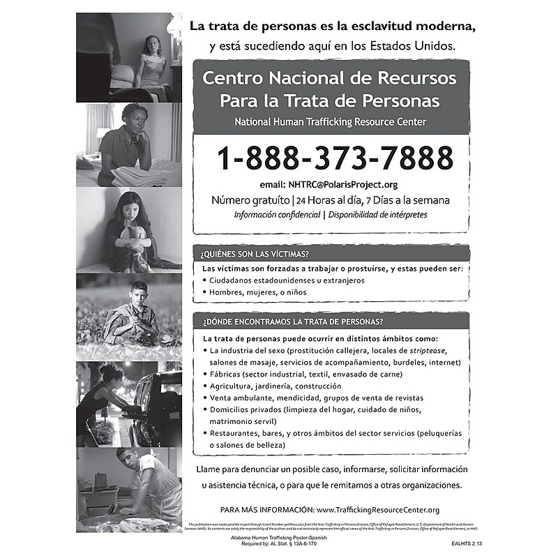 ComplyRight Alabama Human Trafficking Spanish Poster (EALHTS) image 1