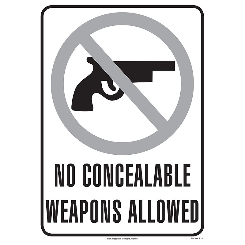 ComplyRight No Concealable Weapons Allowed Poster (ENCWA) image 1