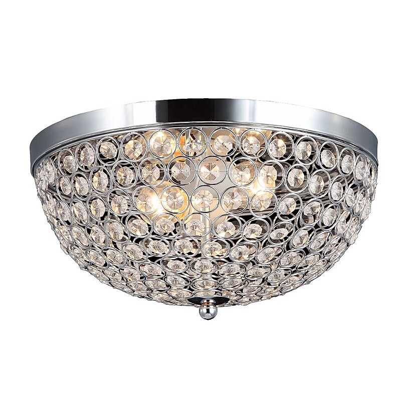 All the Rages Elegant Designs FM1000-CHR Crystal Flush Mount Ceiling Light image 1