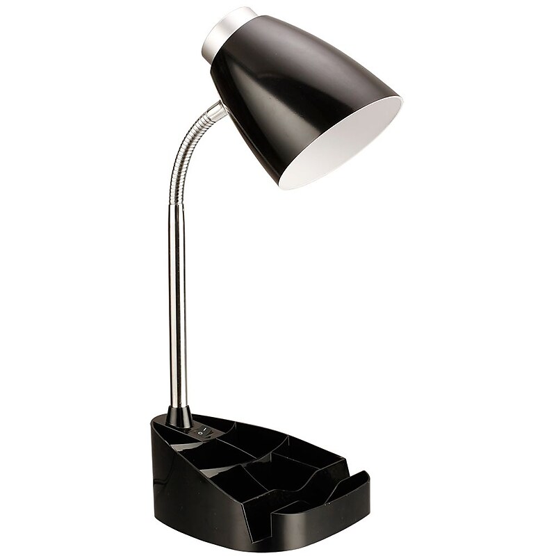 All the Rages Limelights LD1002-BLK Organizer Desk Lamp, Black image 1