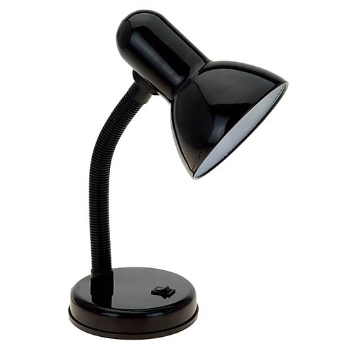 Simple Designs Basic Metal Desk Lamp with Flexible Hose Neck, Black