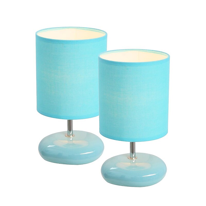 All the Rages Simple Designs LT2005-BLU-2PK Stonies Lamp 2 Pack, Blue image 1