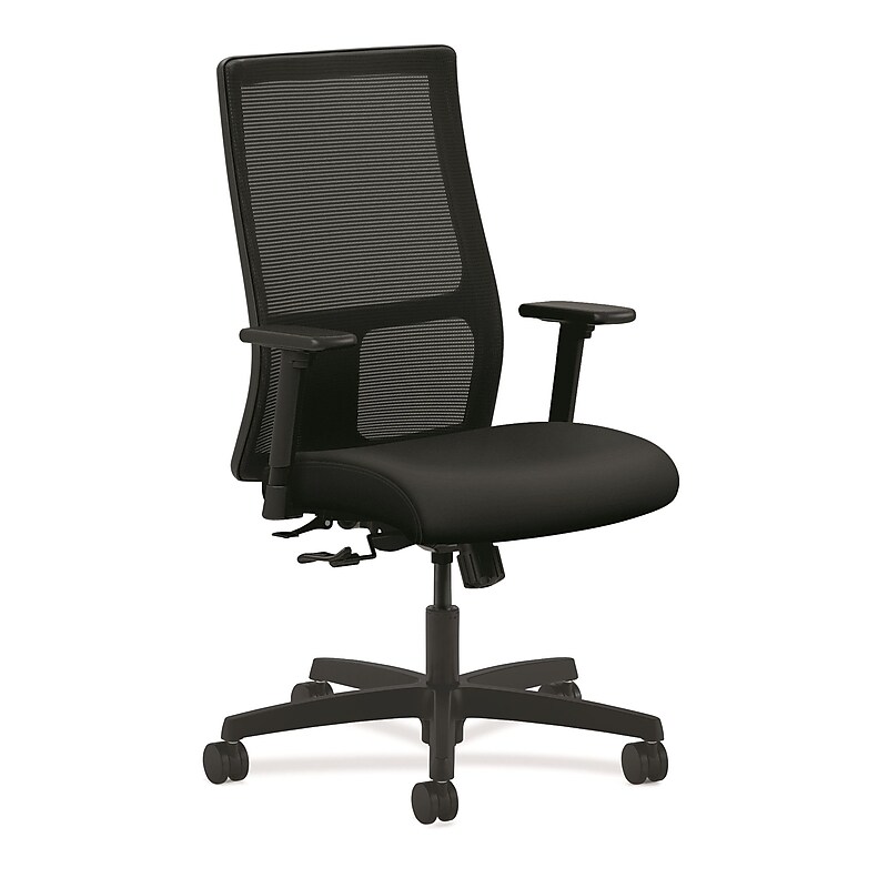 HON® Ignition® Mesh Mid-Back Office/Computer Chair, Adjustable Arms, Contourett Polyurethane Black image 1