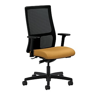 HON® Ignition® Mid-Back Office/Computer Chair, Adjustable Arms, Synchro-Tilt, Inertia Mustard Fabric