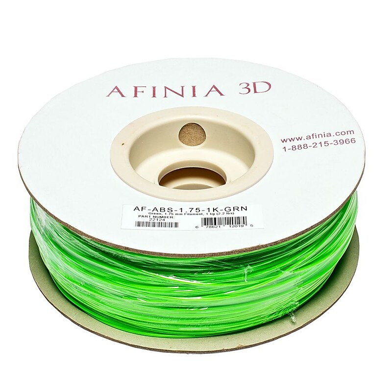 Afinia Value-Line H-Series 1.75mm ABS Plastic 3D Printer Filament, Green image 1