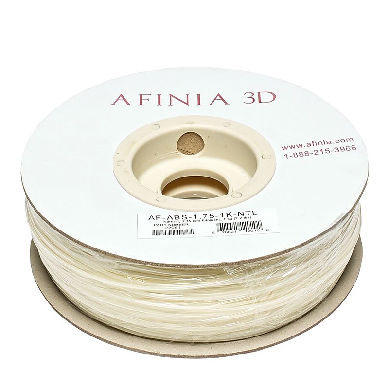 Afinia Value-Line H-Series 1.75mm ABS Plastic 3D Printer Filament, Natural image 1