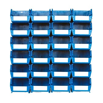 Triton Products 7-3/8" L x 4-1/8" W x 3" H LocBin Wall Storage Bin, Blue, 24/CT (3-220BWS)