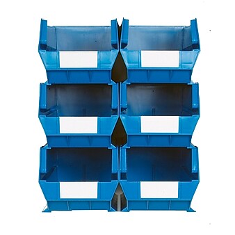 Triton Products 14-3/4" L x 8-1/4" W x 7" H LocBin Wall Storage Bin, Blue, 6/CT (3-240BWS)