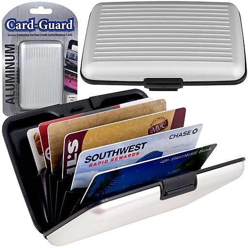 Trademark Home Aluminum Credit Card Wallet With RFID Blocking Case; Silver at Staples