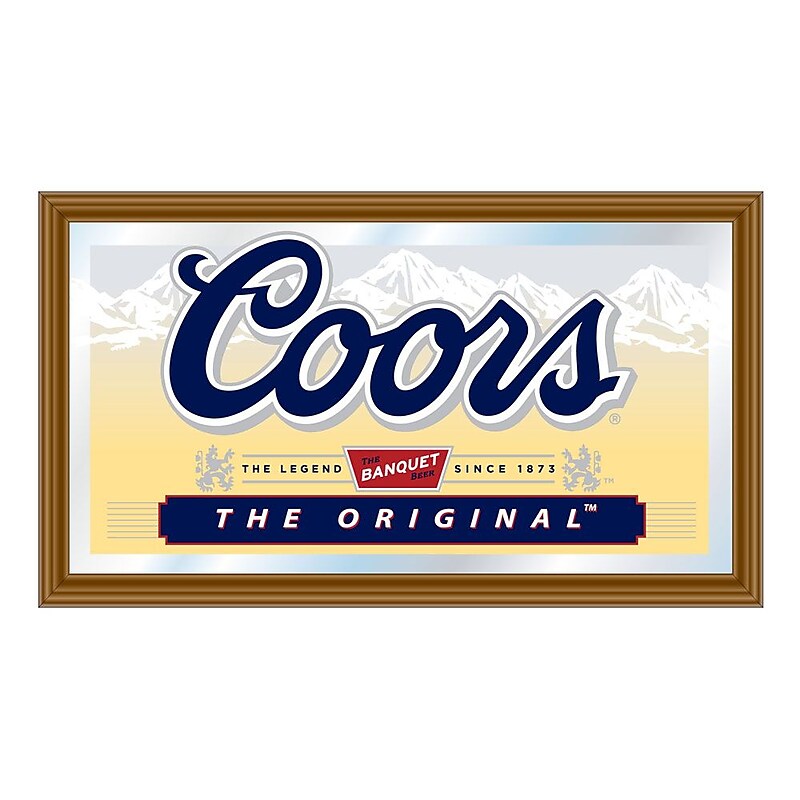 Trademark 15" x 26" x 3/4" Wooden Framed Mirror, Coors Banquet image 1