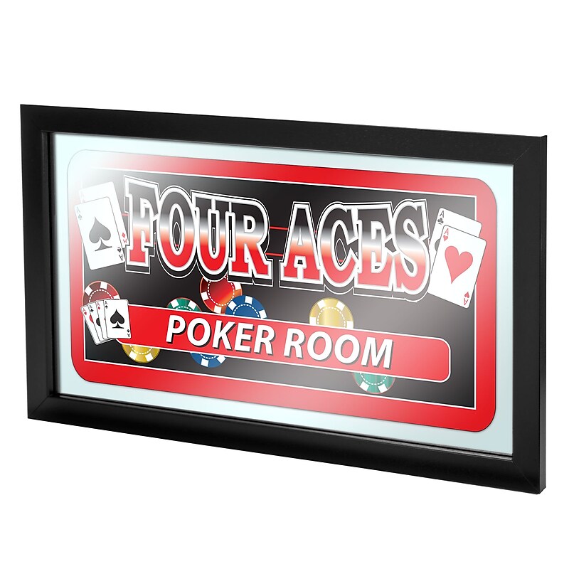 Trademark 15" x 26" x 3/4" Wooden Framed Mirror, Four Aces Poker Room image 1