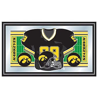 Trademark NCAA 15" x 26" x 3/4" Wooden Football Jersey Framed Mirror, University of Iowa