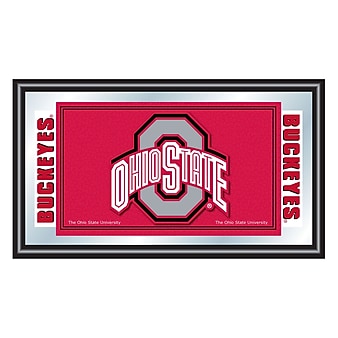 Trademark NCAA 15" x 26" x 3/4" Wooden Logo and Mascot Framed Mirror, The Ohio State University
