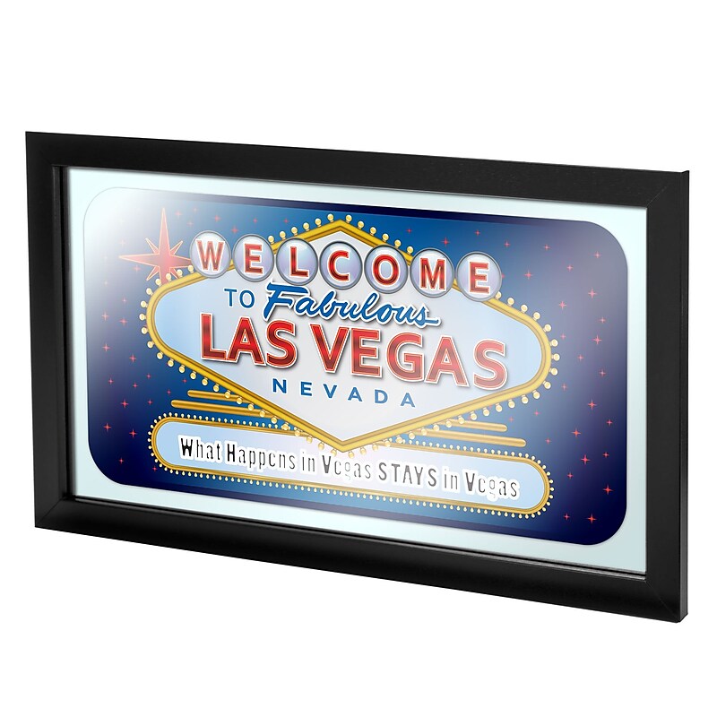 Trademark 15" x 26" x 3/4" Wooden Framed Mirror, Las Vegas image 1