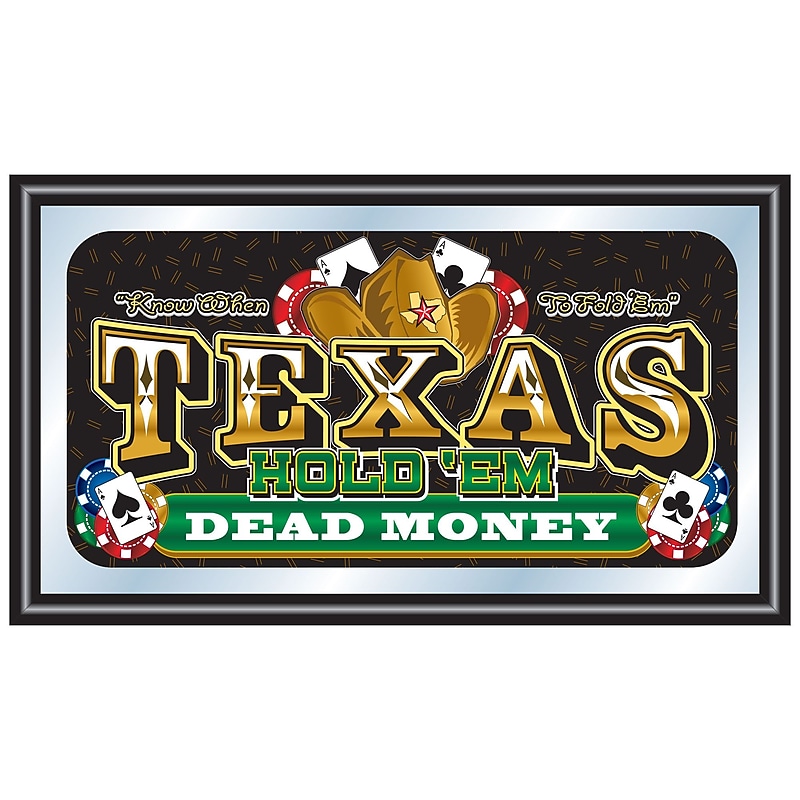 Trademark 15" x 26" x 3/4" Wooden Framed Mirror, Texas Holdem Dead Money image 1