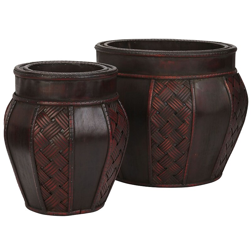 Nearly Natural 516 Wood Planters Set of 2 image 1