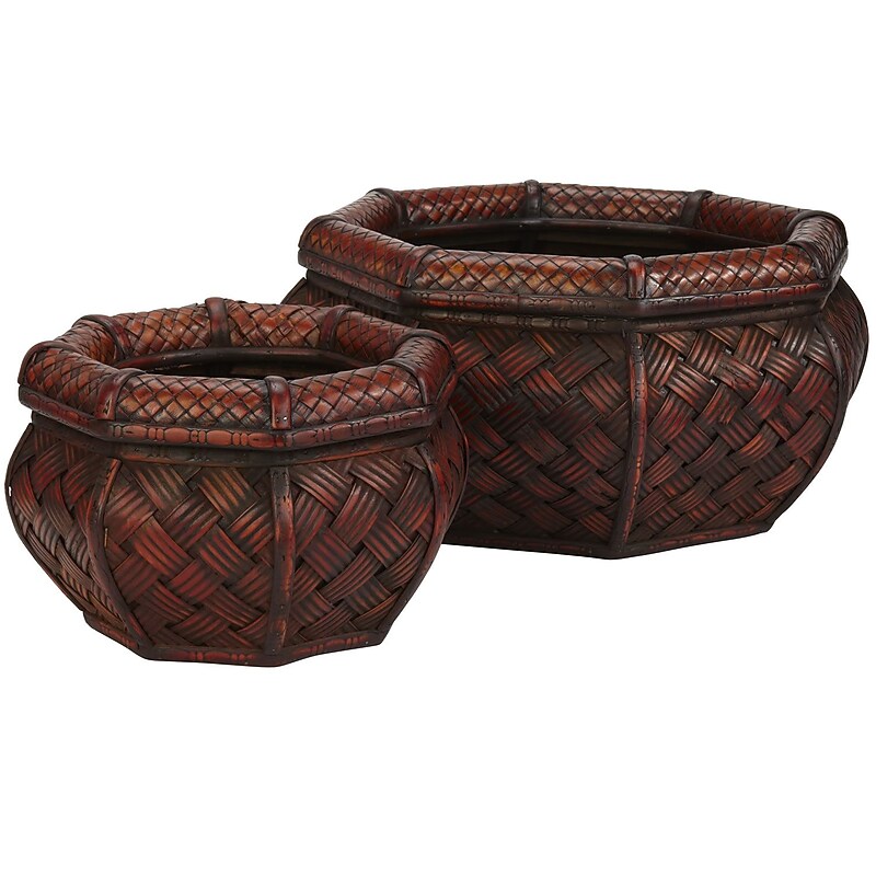 Nearly Natural 522 Rounded Deco Planters Set of 2 image 1