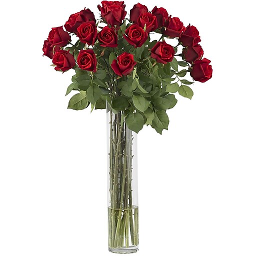 Shop Staples For Nearly Natural 1218 Rosebud With Cylinder Vase