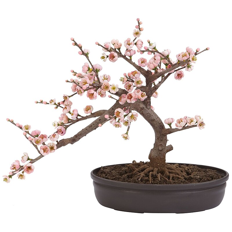 Nearly Natural 4764 Cherry Blossom Bonsai Tree in Pot image 1