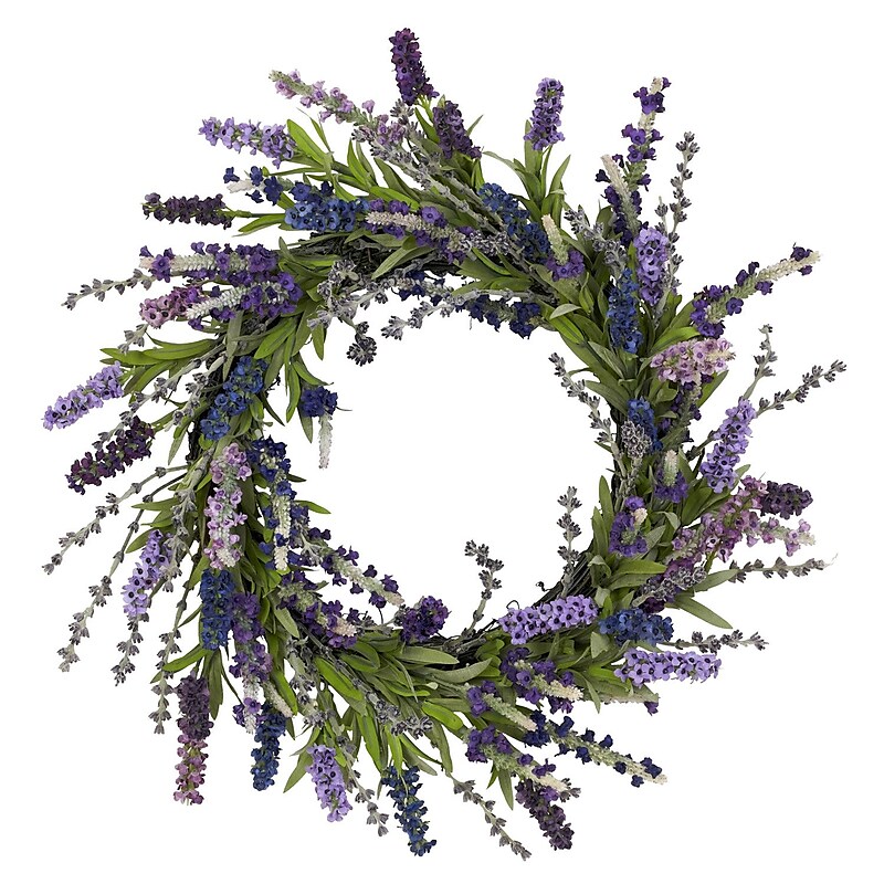 Nearly Natural 4785 20" Lavender Wreath, Blue image 1