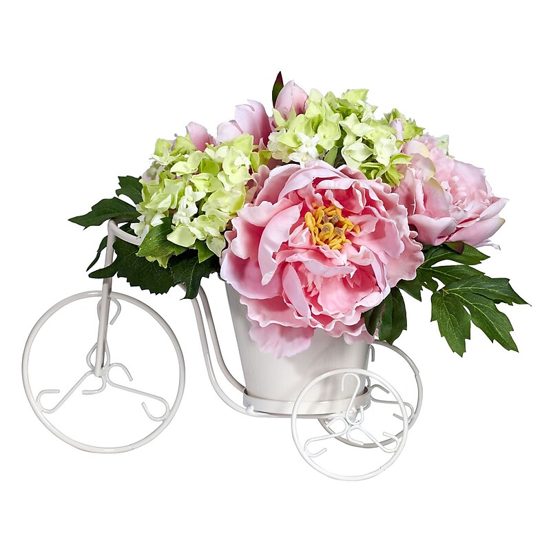 Nearly Natural 4807 Peony and Hydrangea Tricycle, Assorted image 1