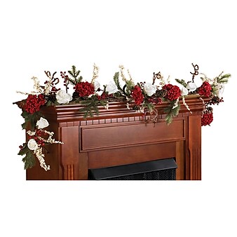 Nearly Natural 4900 72" Hydrangea with White Roses Garland