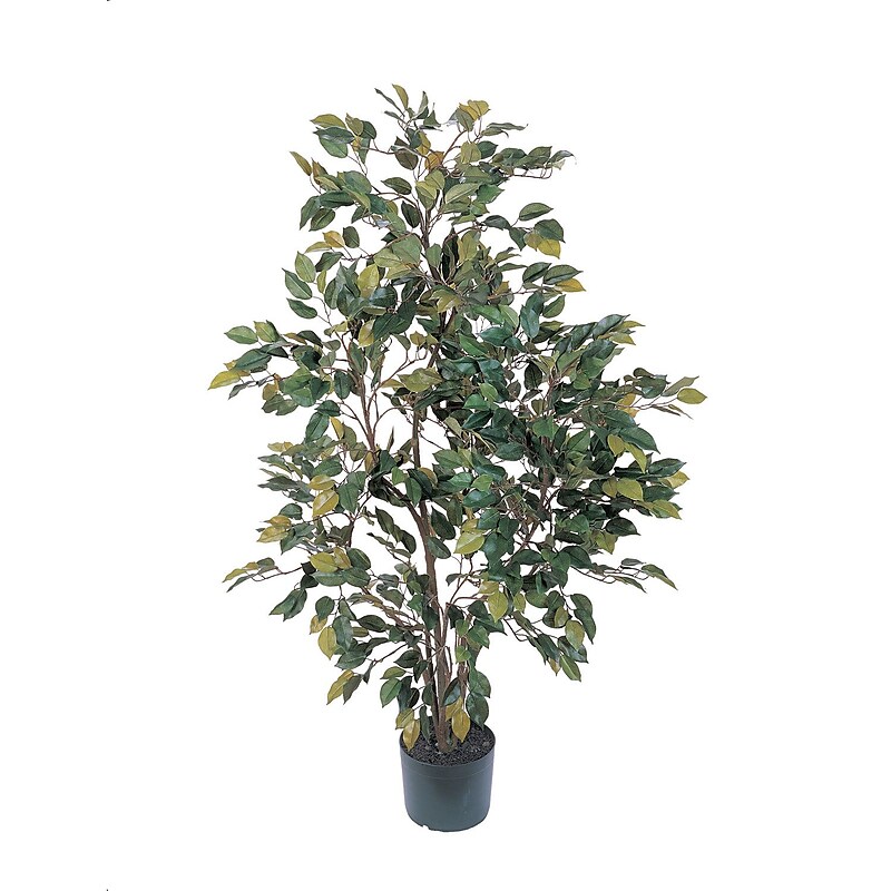 Nearly Natural 5074 4' Ficus Silk Tree in Pot image 1
