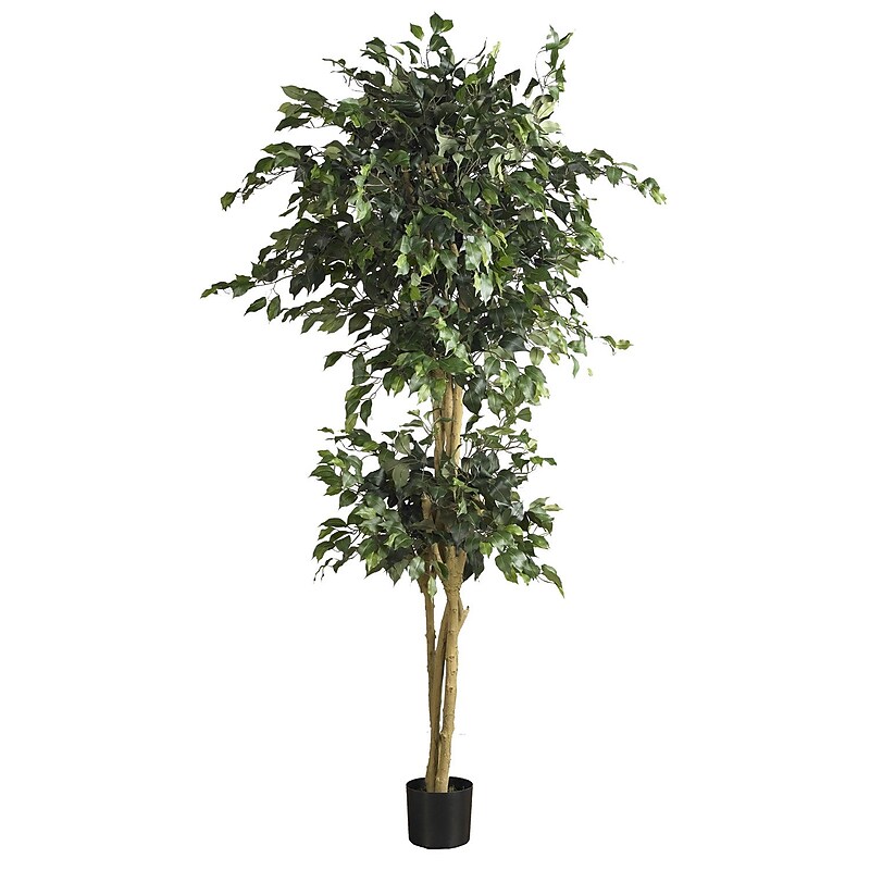 Nearly Natural 5268 6' Double Ball Ficus Tree in Pot image 1