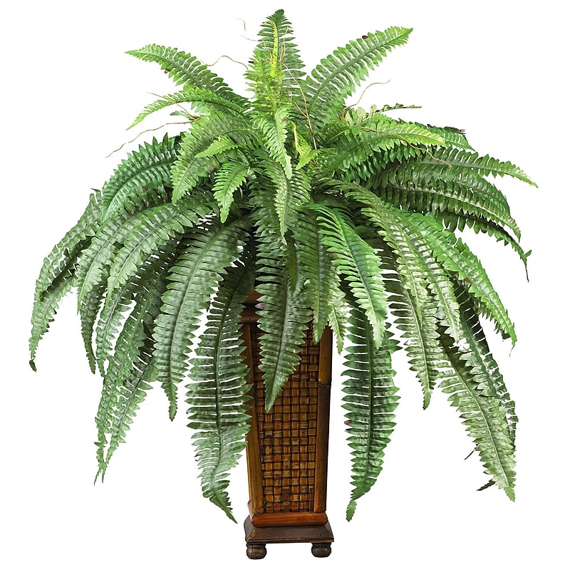 Nearly Natural 6553 Boston Fern Floor Plant in Decorative Vase image 1