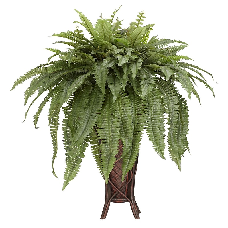 Nearly Natural 6627 Boston Fern Floor Plant in Decorative Vase image 1