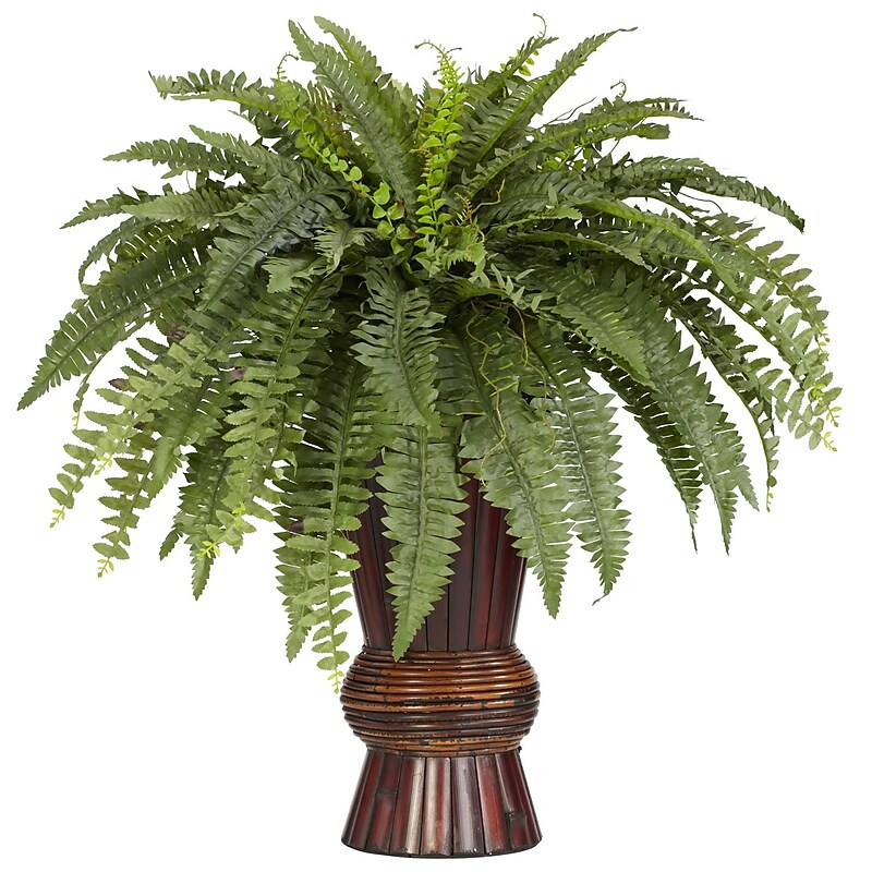 Nearly Natural 6628 Boston Fern Floor Plant in Decorative Vase image 1