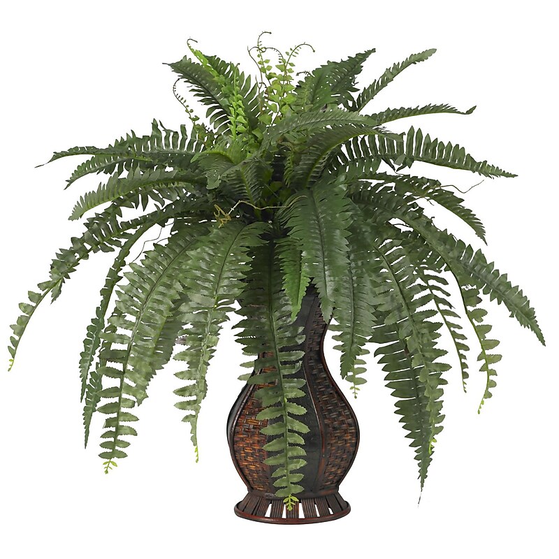Nearly Natural 6629 Boston Fern Floor Plant in Decorative Vase image 1