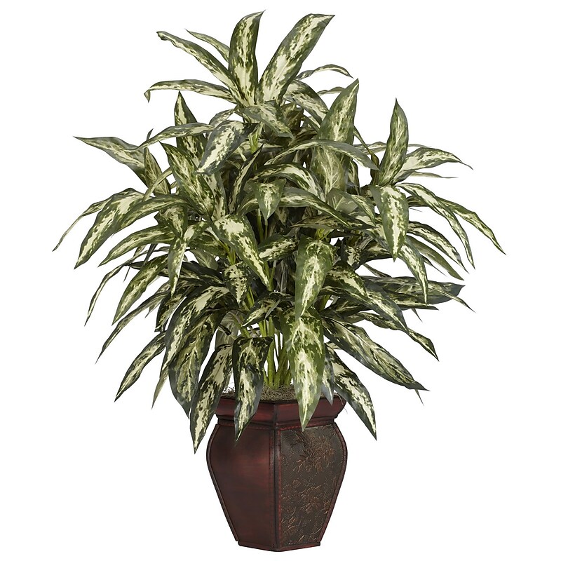 Nearly Natural 6673 Aglonema Desk Top Plant in Decorative Vase image 1