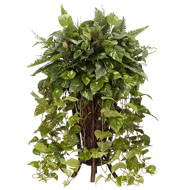 Nearly Natural 6674 Vining Mixed Greens Silk Floor Plant in Decorative Vase image 1