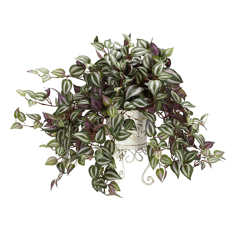 Nearly Natural 6697 Wandering Jew Desk Top Silk Plant in Decorative Vase image 1
