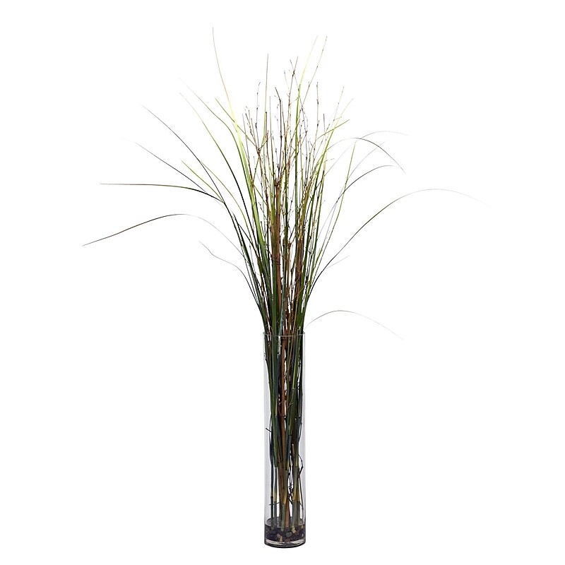 Nearly Natural 6699 Grass and Bamboo Silk Floor Plant in Decorative Vase image 1