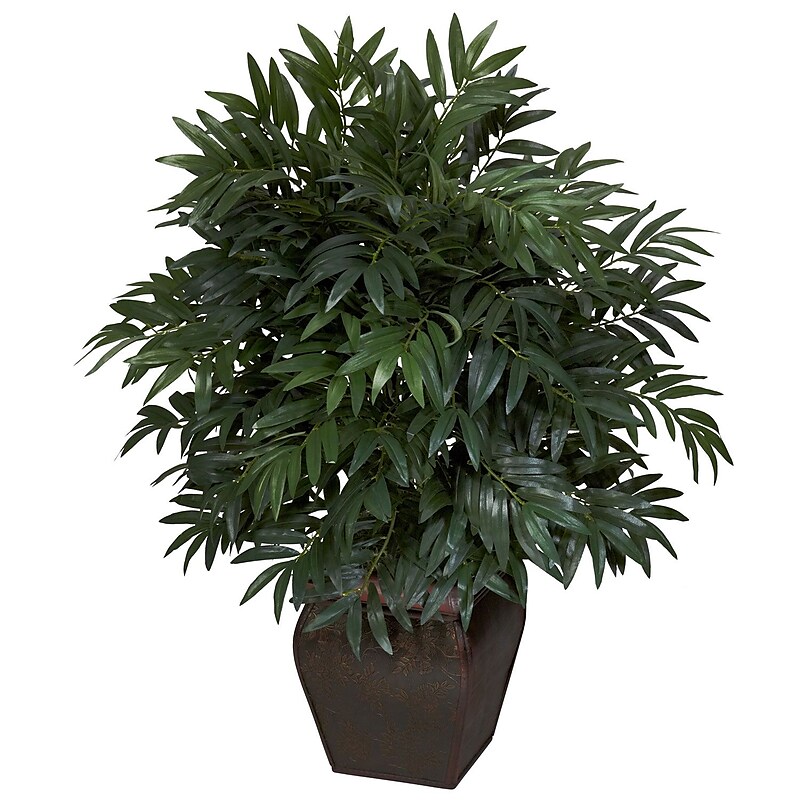 Nearly Natural 6718 Double Bamboo Palm Floor Plant in Decorative Vase image 1